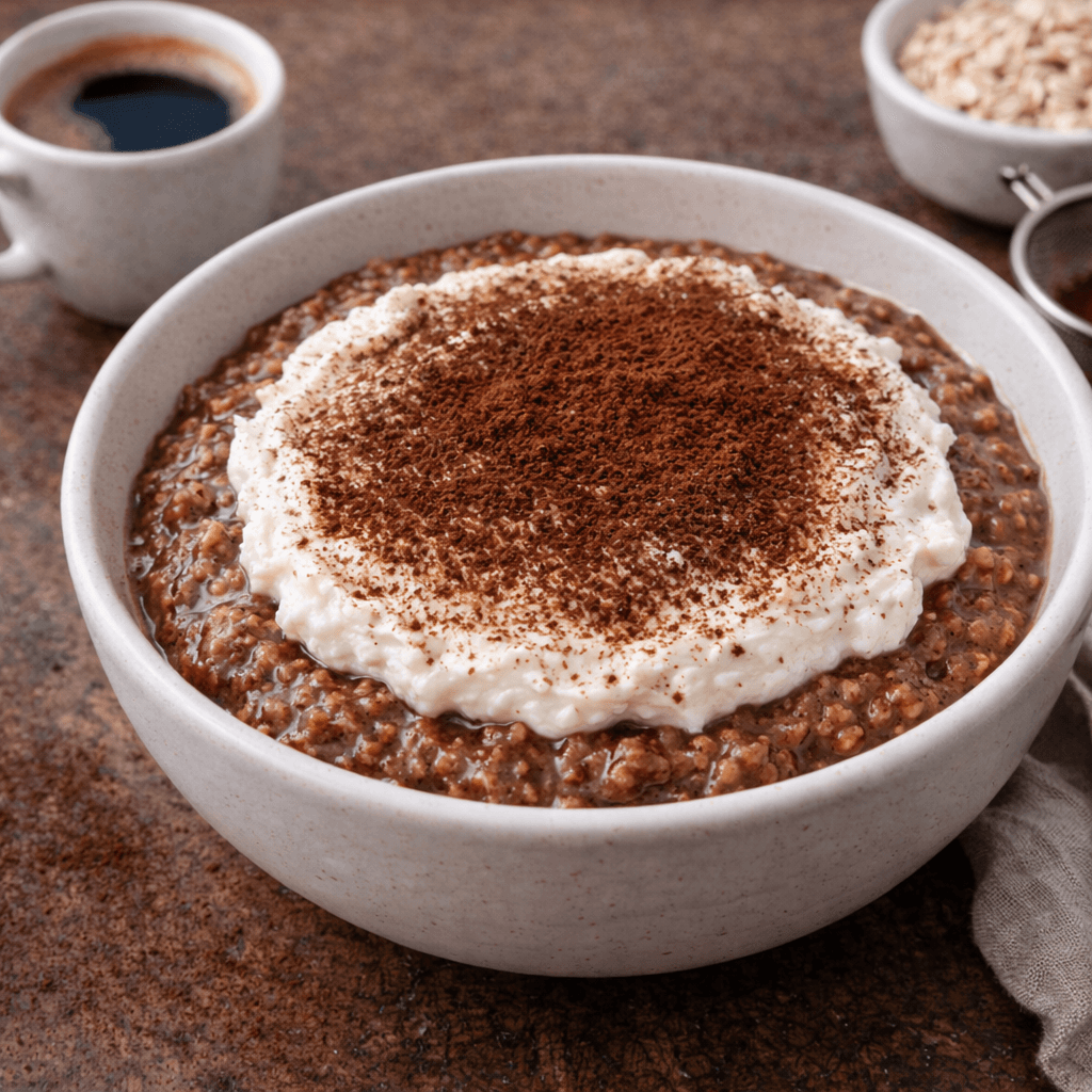 Kakaolu ve Espresso'lu "Tiramisu" Yulaf Lapası